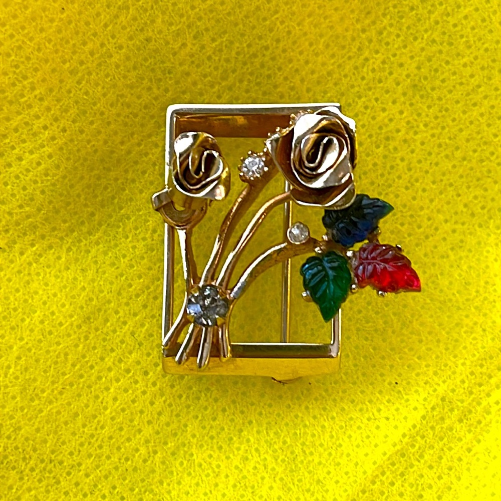 Vintage Cora Gold Tone Floral Brooch